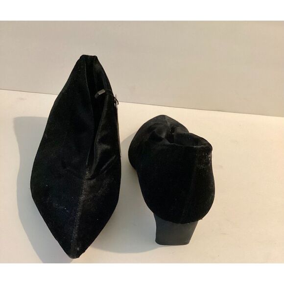 NWT Zara Black Velvet Pointed Toe Kitten Heel Ankle Boot 37 - Picture 4 of 7